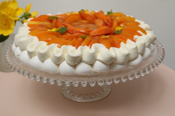 Pavlova pêche-abricot 8 pers