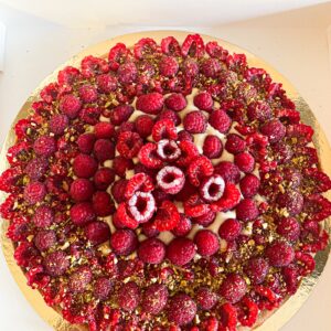 Tarte pistache/framboise 8 pers